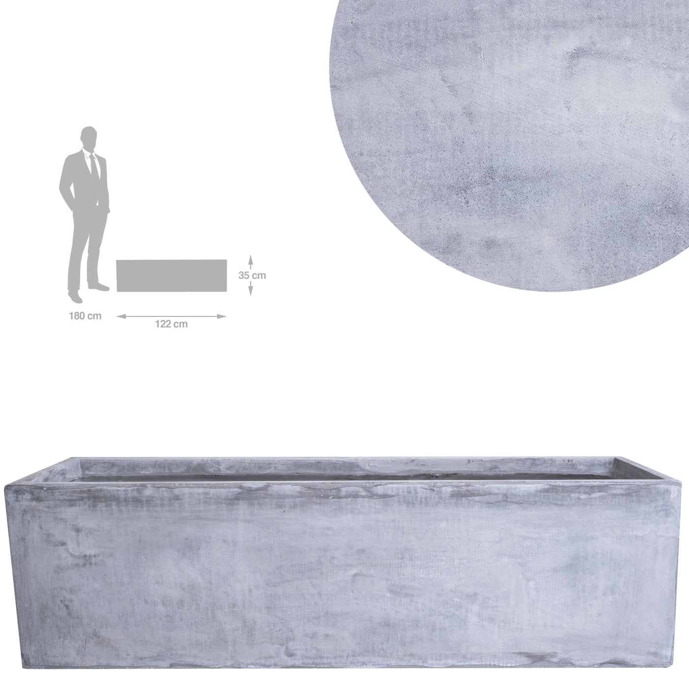 Jardiniera pt plante 122x35x35 cm gri