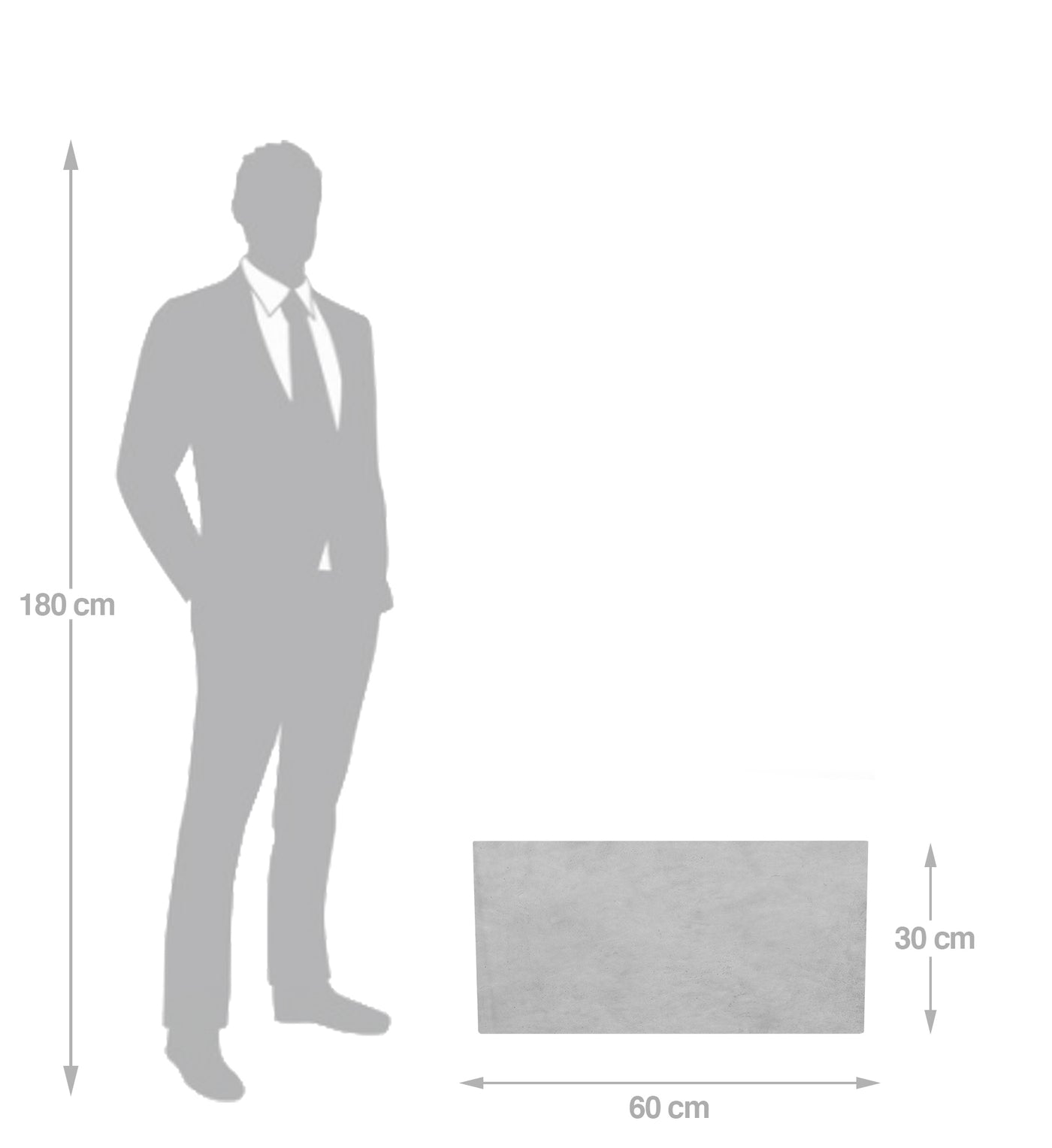 Jardiniera pt plante 60x26x30 cm. gri ciment
