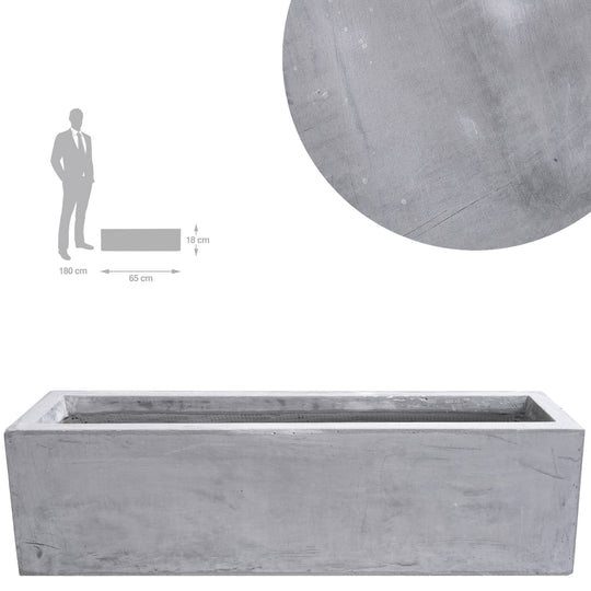 Jardiniera pt plante 65x16.5x18 cm. gri ciment