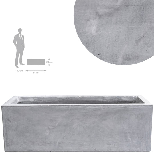 Jardiniera pt plante 75x24x25 cm. gri ciment