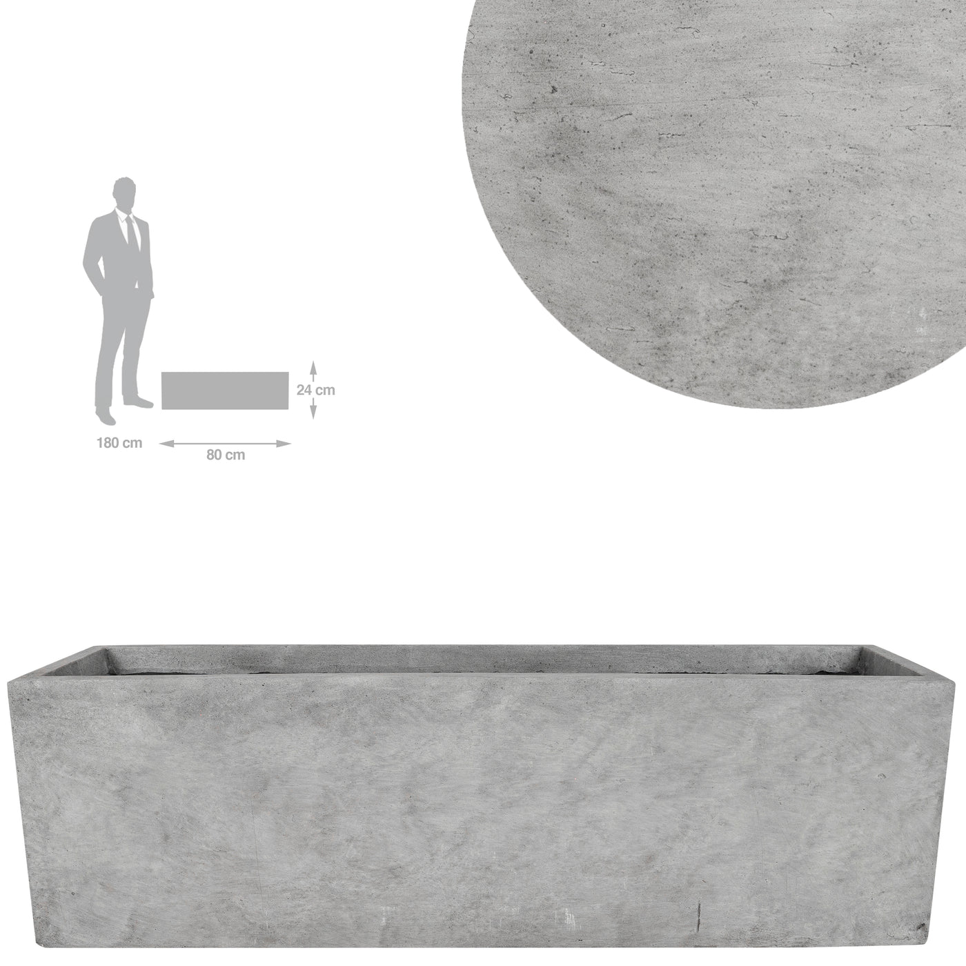 Jardiniera pt plante 80x21x24 cm gri