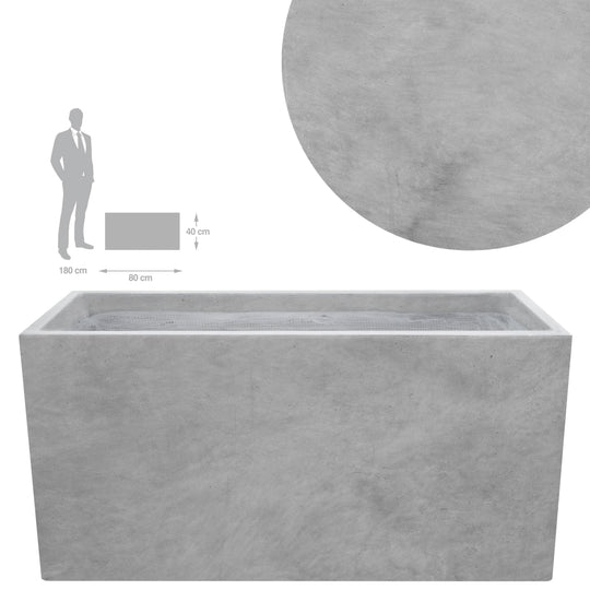 Jardiniera pt plante 80x32.5x40 cm. gri ciment