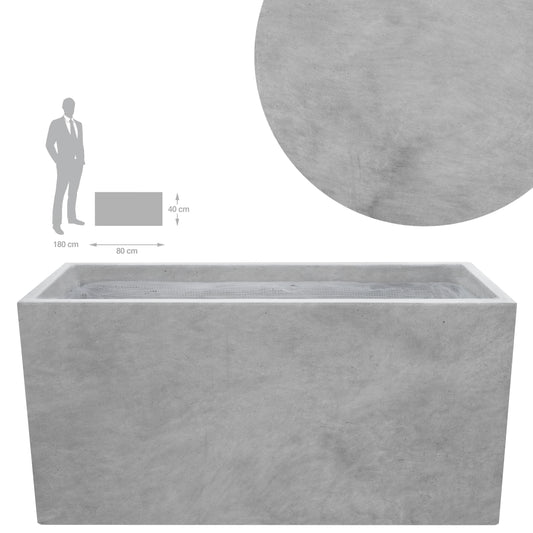 Jardiniera pt plante 80x32.5x40 cm. gri ciment
