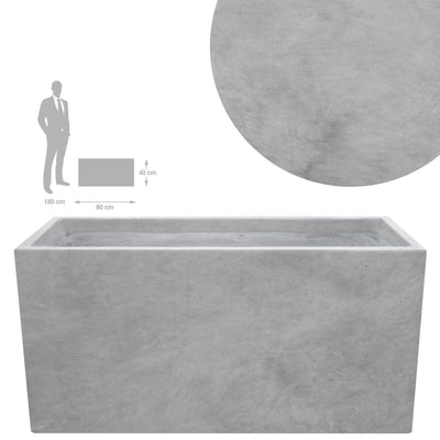 Jardiniera pt plante 80x32.5x40 cm. gri ciment