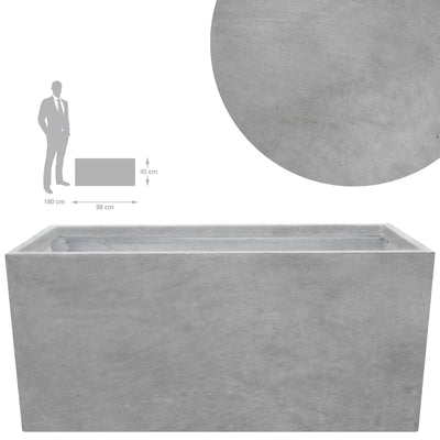 Jardiniera pt plante 98x40x45 cm. gri ciment