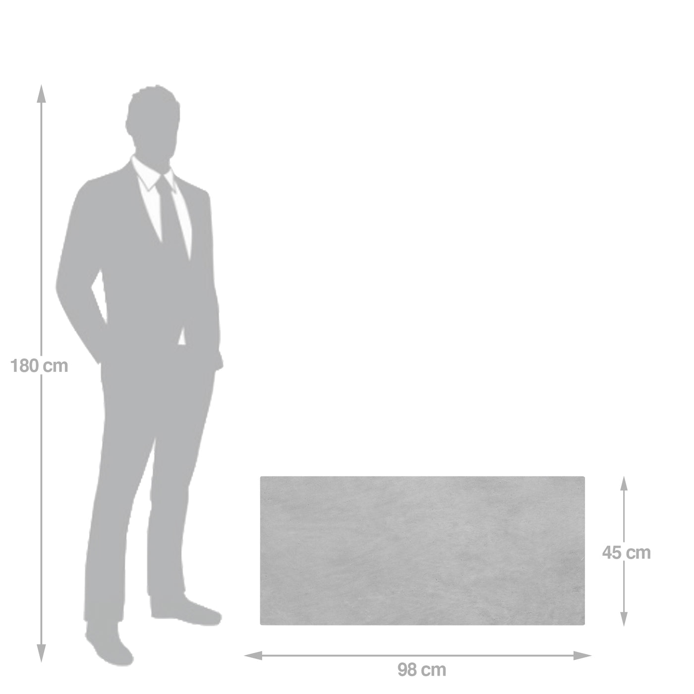 Jardiniera pt plante 98x40x45 cm. gri ciment