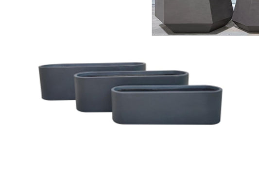 Jardiniera Round L100xW28xH31 cm gri maroniu