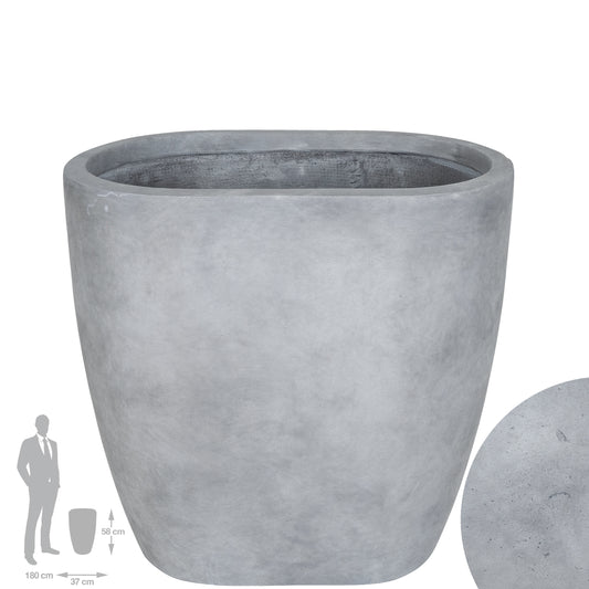 Jardiniera Round Wall L58xW37xH58 cm gri ciment