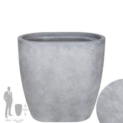 Jardiniera Round Wall L78xW50xH78 cm gri ciment