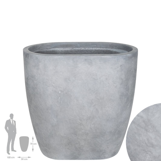 Jardiniera Round Wall L78xW50xH78 cm gri ciment