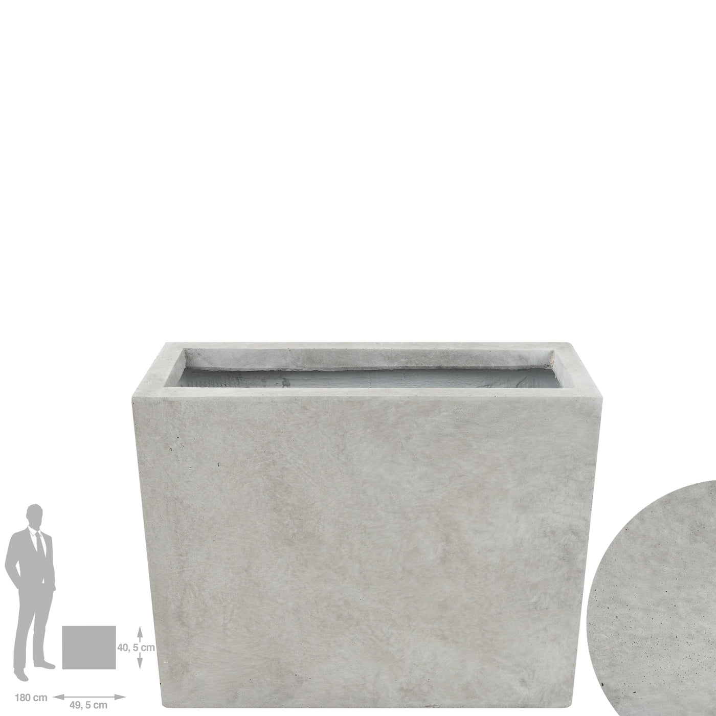 Jardiniera wall 49.5x17.5x40.5 cm. gri ciment