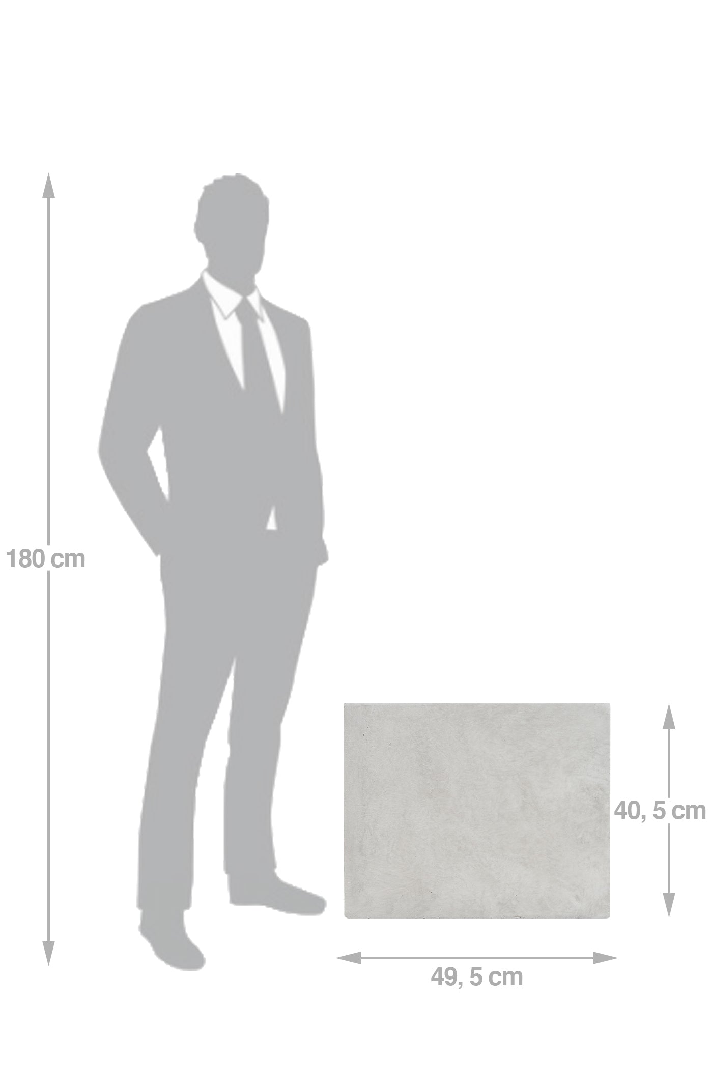 Jardiniera wall 49.5x17.5x40.5 cm. gri ciment