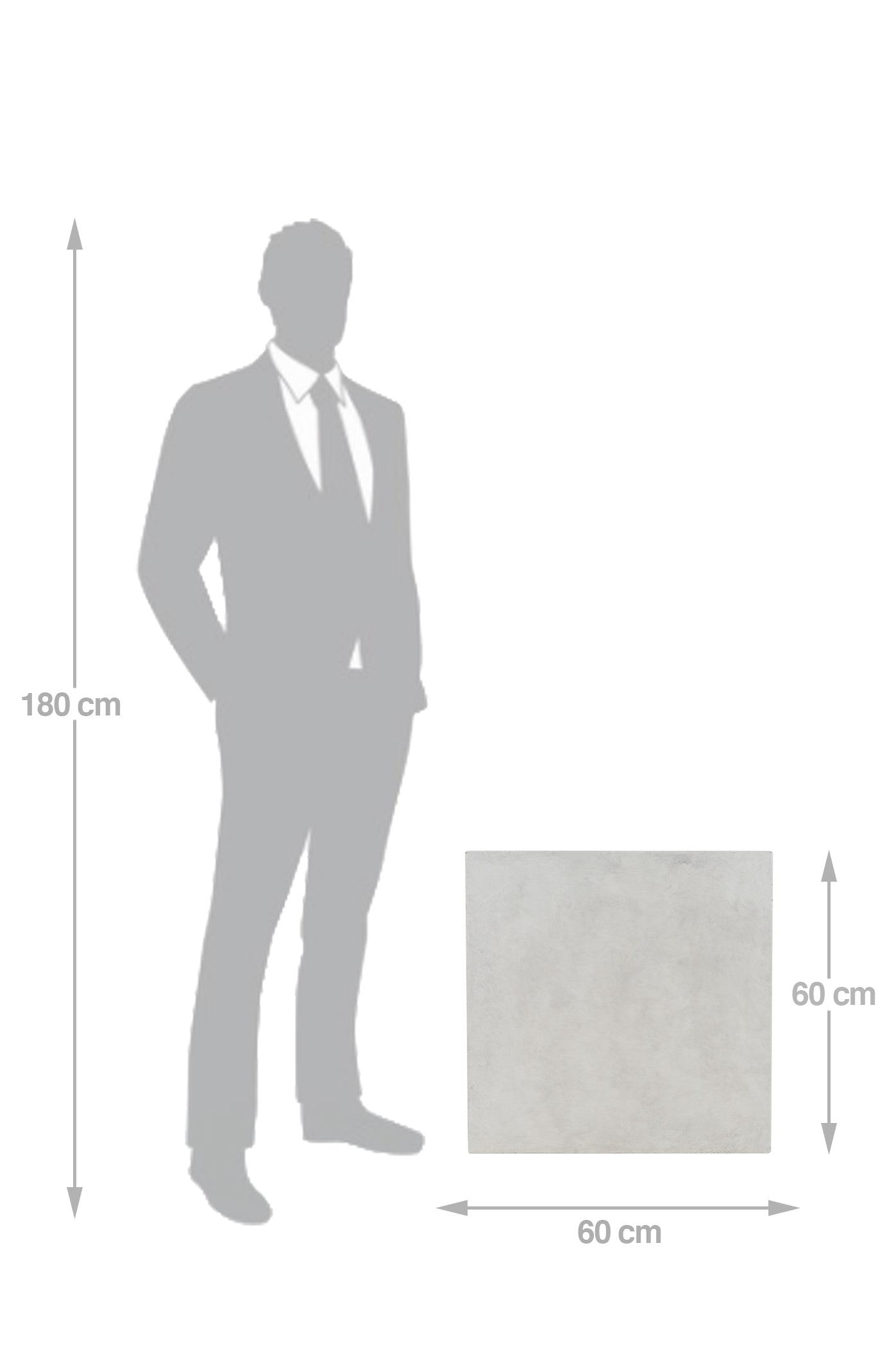 Jardiniera wall 60x25x60 cm. gri ciment