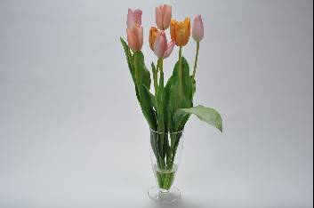 Lalele artificiale in vas de sticla H66 cm DE