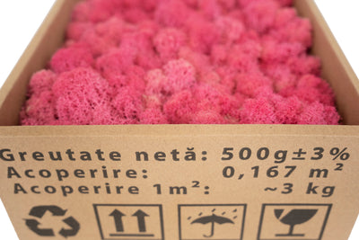 Licheni curatati si fara radacina conservati 500g NET, calitate ULTRA PREMIUM, roz flamingo RR50