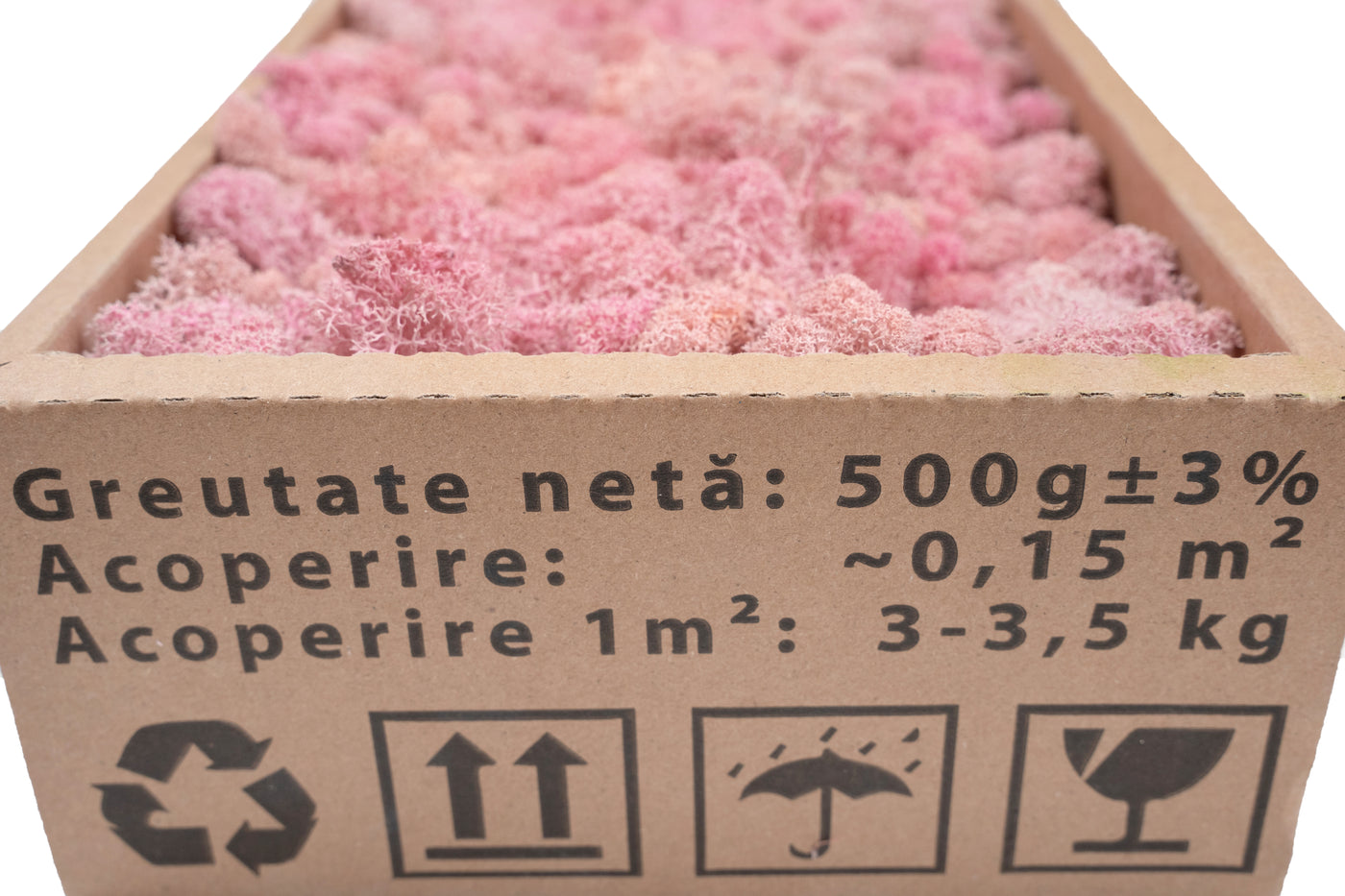 Licheni curatati si fara radacina conservati 500g NET, calitate PREMIUM, roz pal RR31