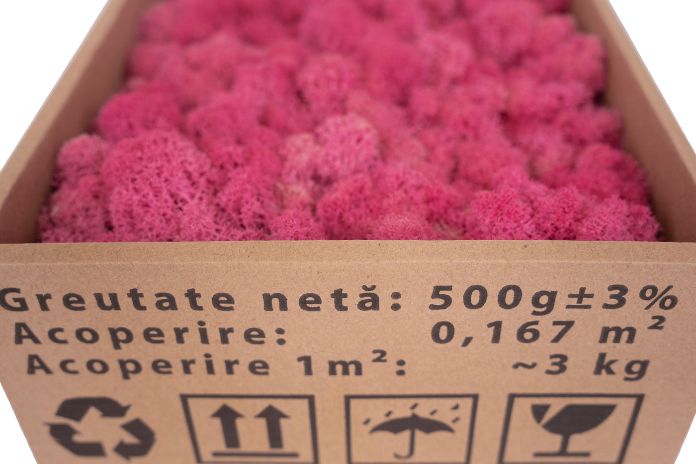 Licheni curatati si fara radacina conservati 500g NET. calitate ULTRA PREMIUM. roz flamingo RR50