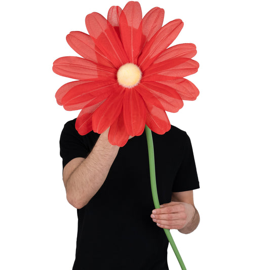 Margareta artificiala D30xH100 cm rosu gigant XXL fara suport