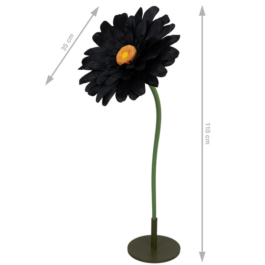 Margareta artificiala D35xH110 cm neagra gigant M fara suport