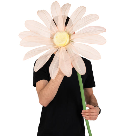 Margareta artificiala D40xH120 cm piersica gigant XXL fara suport