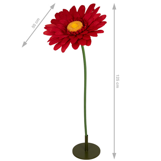 Margareta artificiala D50xH125 cm rosie gigant L fara suport