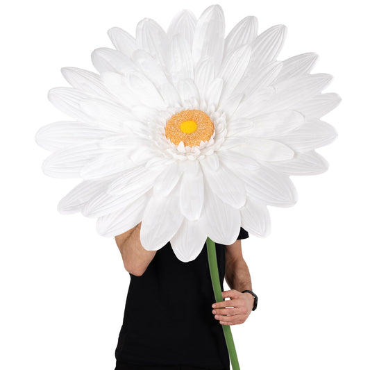 Margareta artificiala D65xH150 cm alba gigant XL fara suport