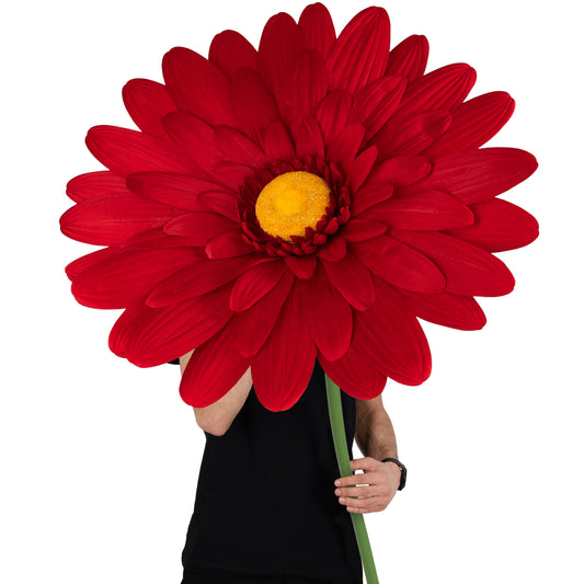 Margareta artificiala D65xH150 cm rosie gigant XL fara suport