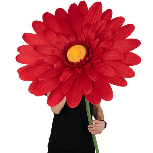 Margareta artificiala D65xH150 cm rosie gigant XL fara suport