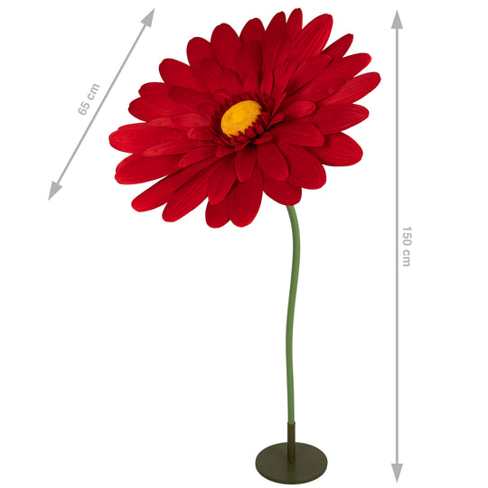 Margareta artificiala D65xH150 cm rosie gigant XL fara suport