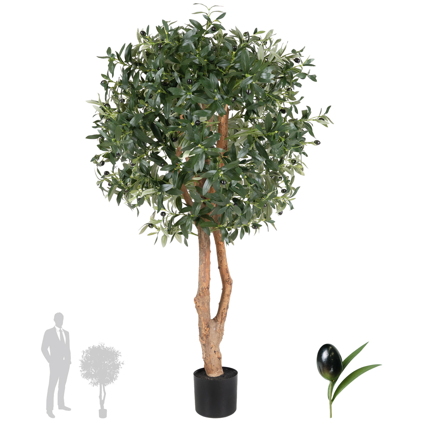 Maslin artificial H130cm cu masline si 2912 frunze