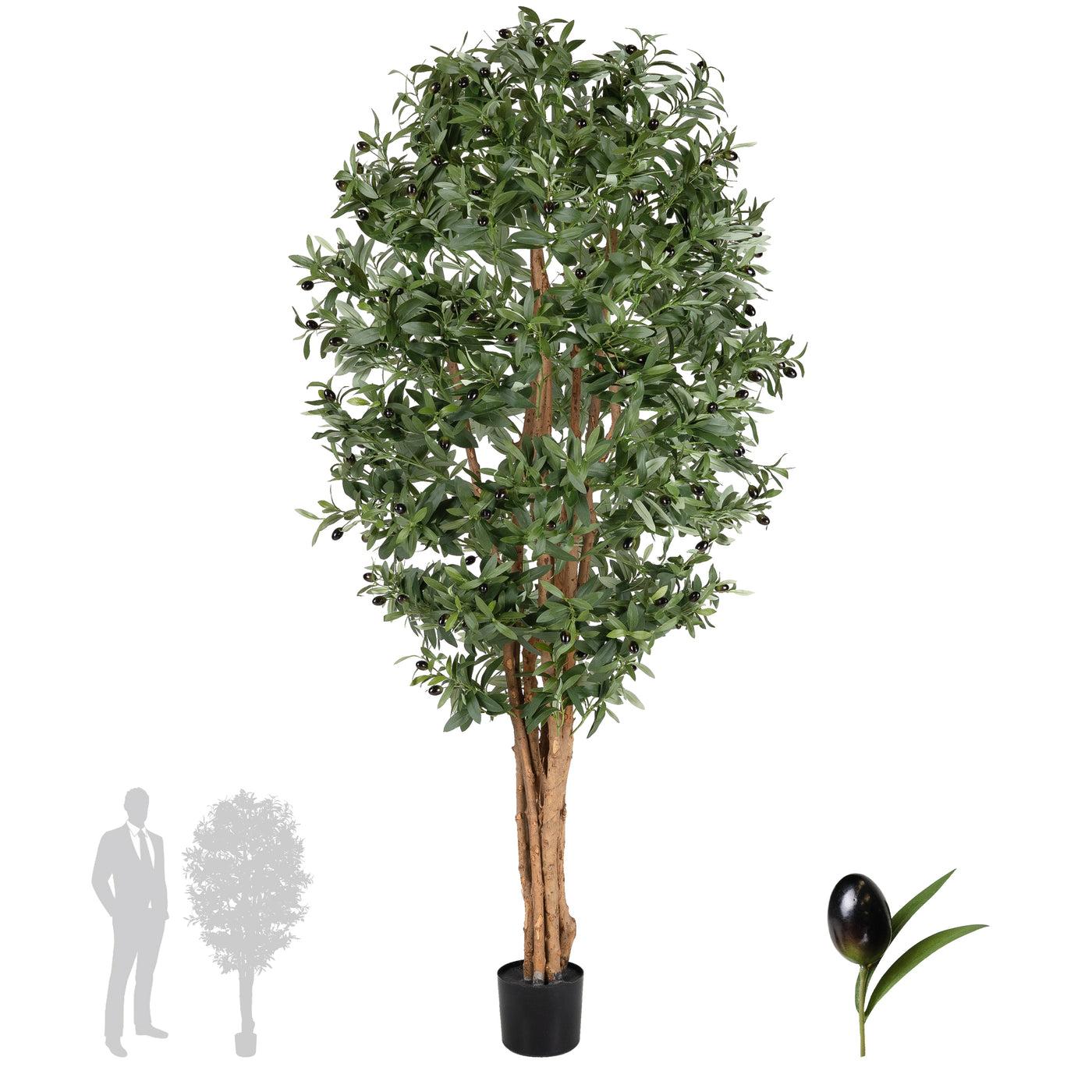 Maslin artificial H180cm cu masline si 4160 frunze