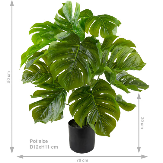 Monstera artificiala 50 cm cu 18 frunze