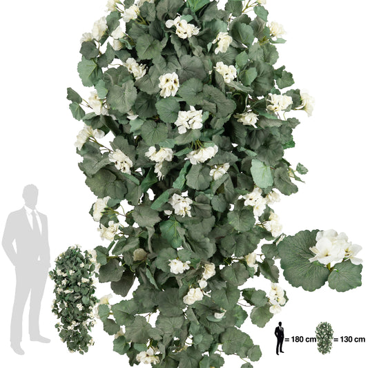 Muscata artificiala curgatoare 130 cm cu 570 frunze si 85 flori albe