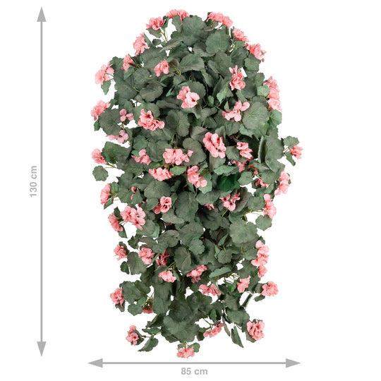 Muscata artificiala curgatoare 130 cm cu 570 frunze si 85 flori roz