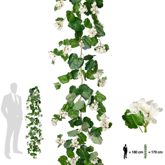 Muscata artificiala curgatoare 170cm cu 130 frunze verde si 33 flori albe