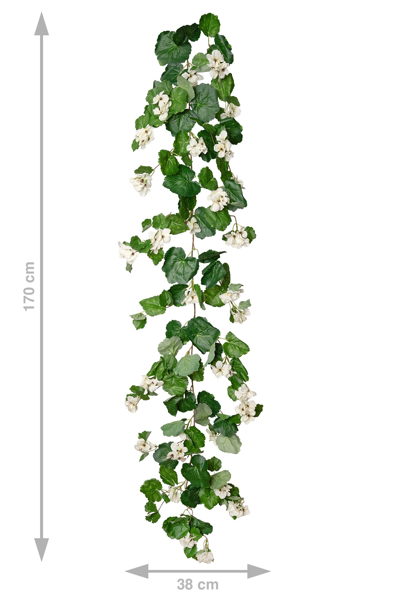 Muscata artificiala curgatoare 170cm cu 130 frunze verde si 33 flori albe