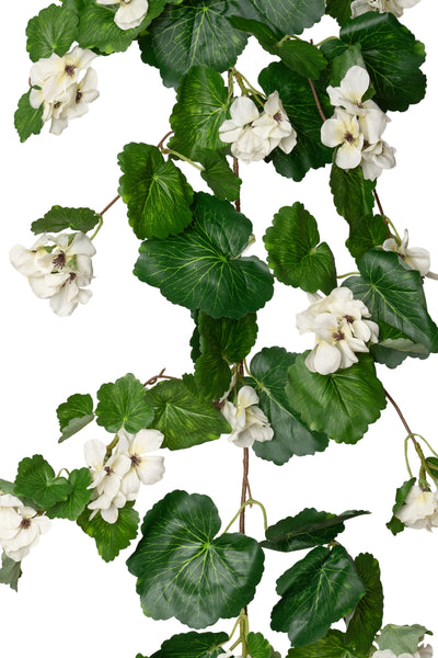 Muscata artificiala curgatoare 170cm cu 130 frunze verde si 33 flori albe