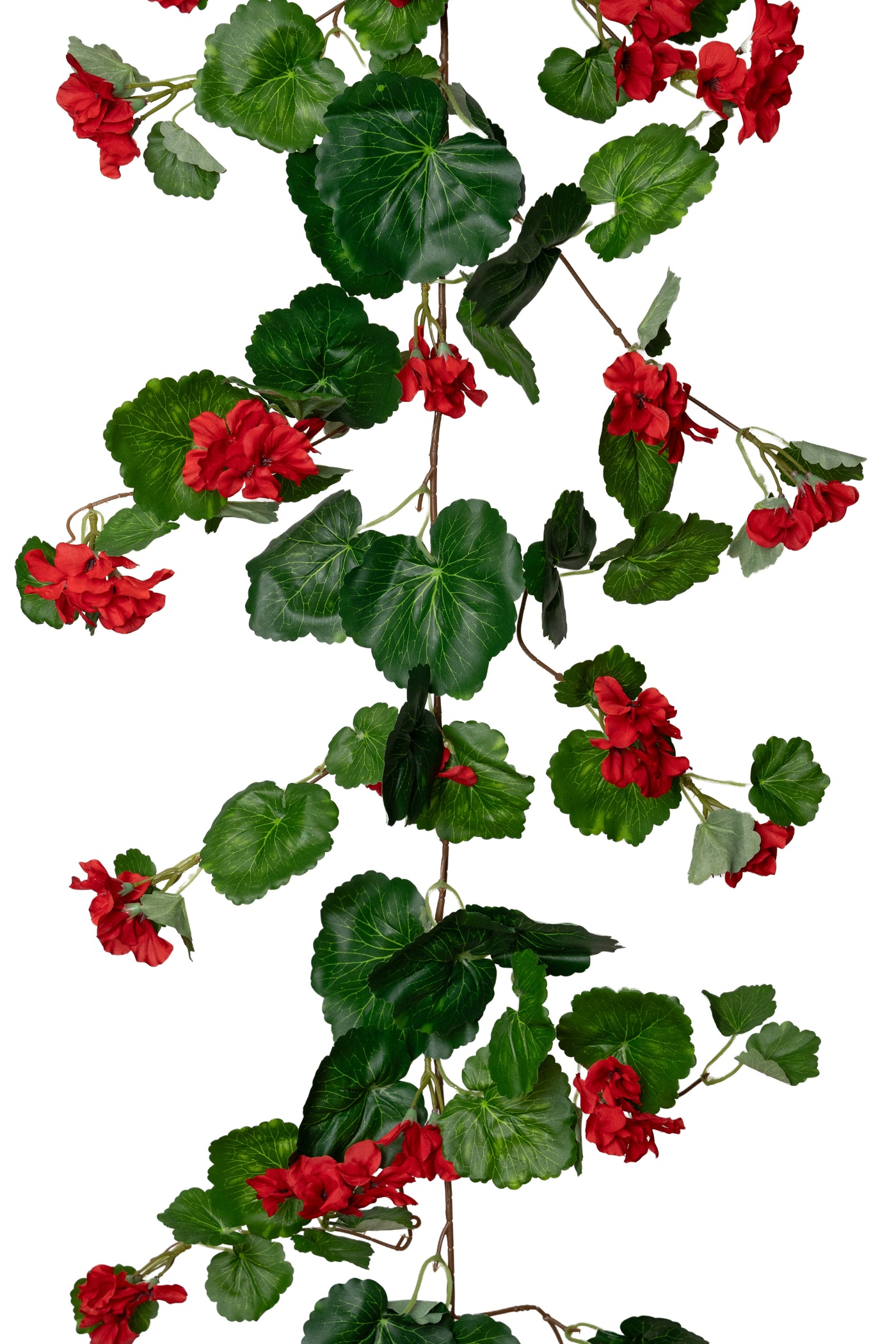 Muscata artificiala curgatoare 170cm cu 130 frunze verde si 33 flori rosii