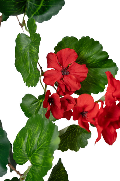 Muscata artificiala curgatoare 170cm cu 130 frunze verde si 33 flori rosii