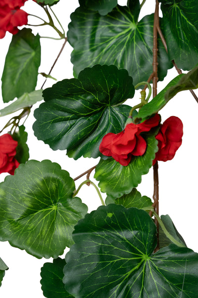 Muscata artificiala curgatoare 170cm cu 130 frunze verde si 33 flori rosii