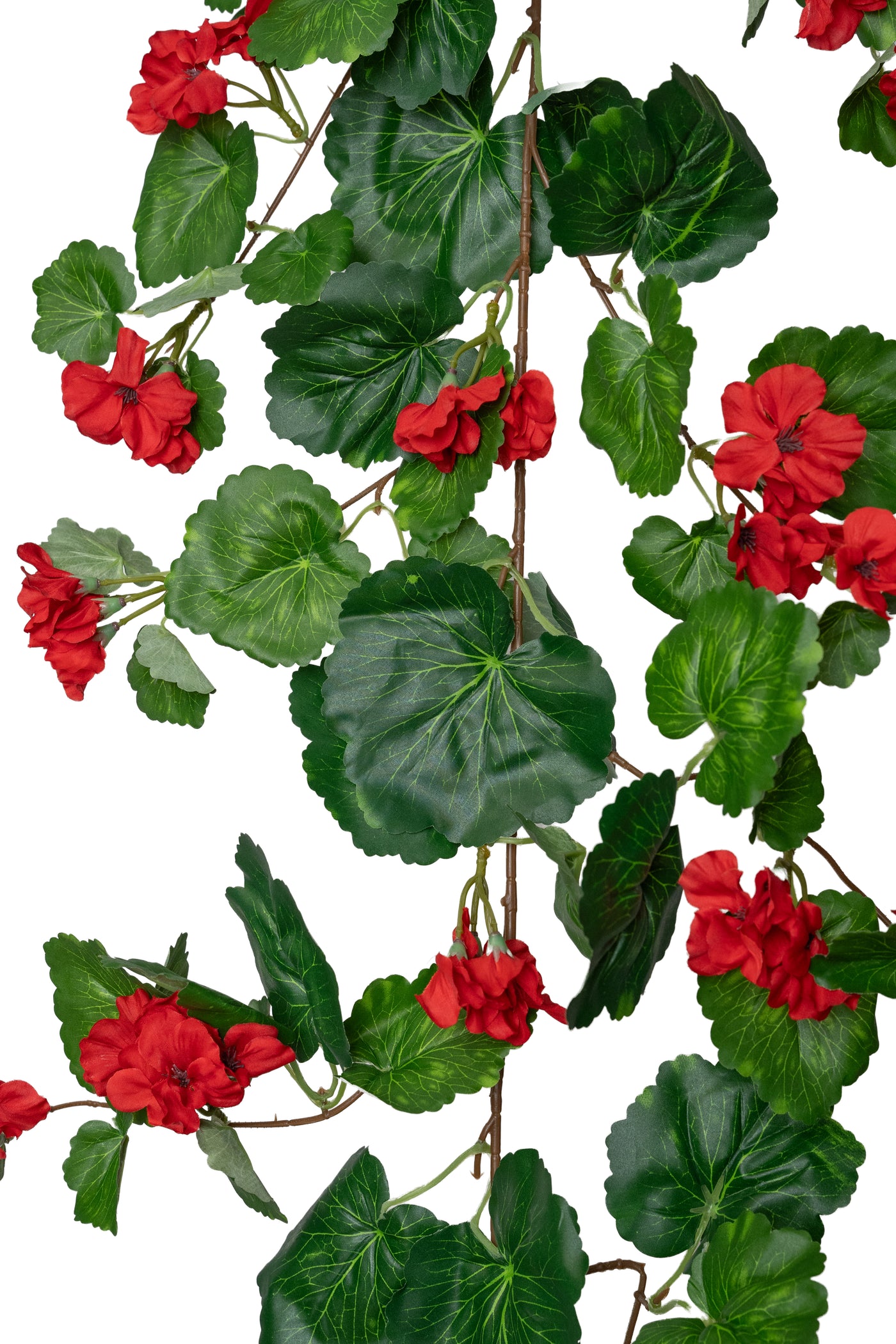 Muscata artificiala curgatoare 170cm cu 130 frunze verde si 33 flori rosii