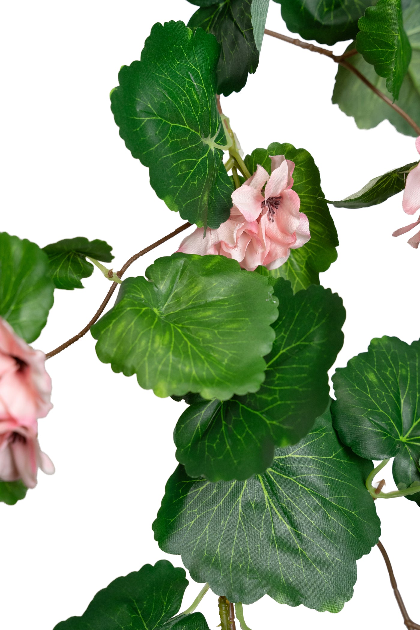 Muscata artificiala curgatoare 170cm cu 130 frunze verde si 33 flori roz deschis