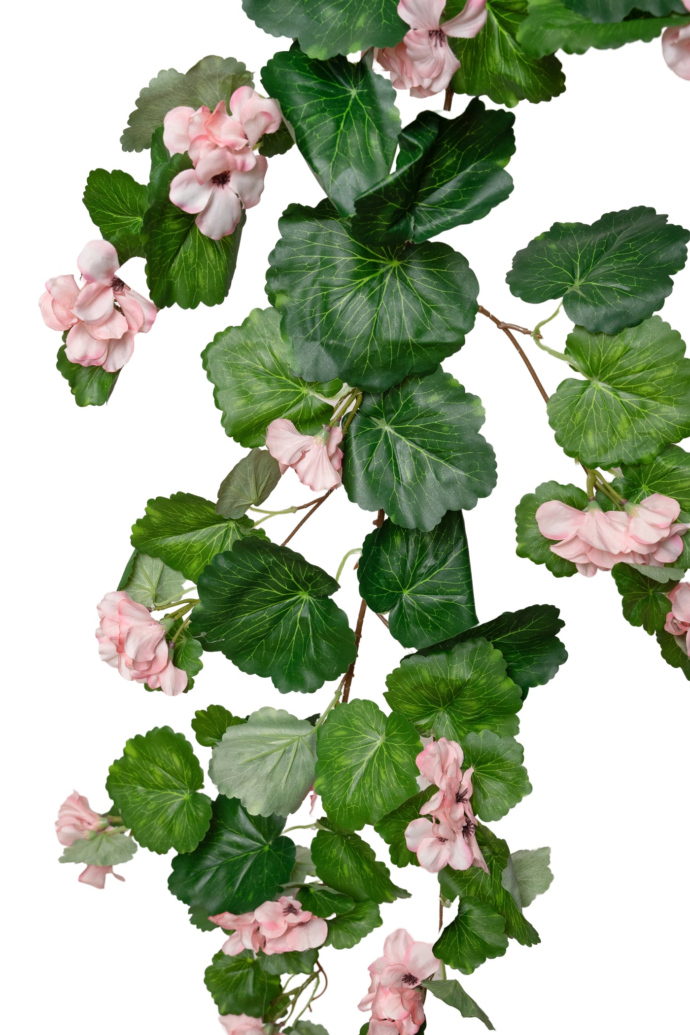 Muscata artificiala curgatoare 170cm cu 130 frunze verde si 33 flori roz deschis