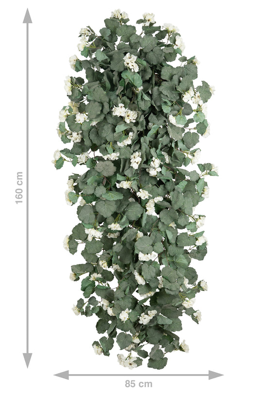 Muscata artificiala curgatoare 180 cm cu 850 frunze si 125 flori albe