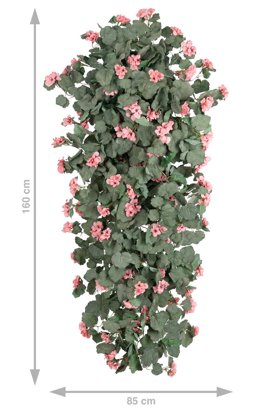 Muscata artificiala curgatoare 180 cm cu 850 frunze si 125 flori roz