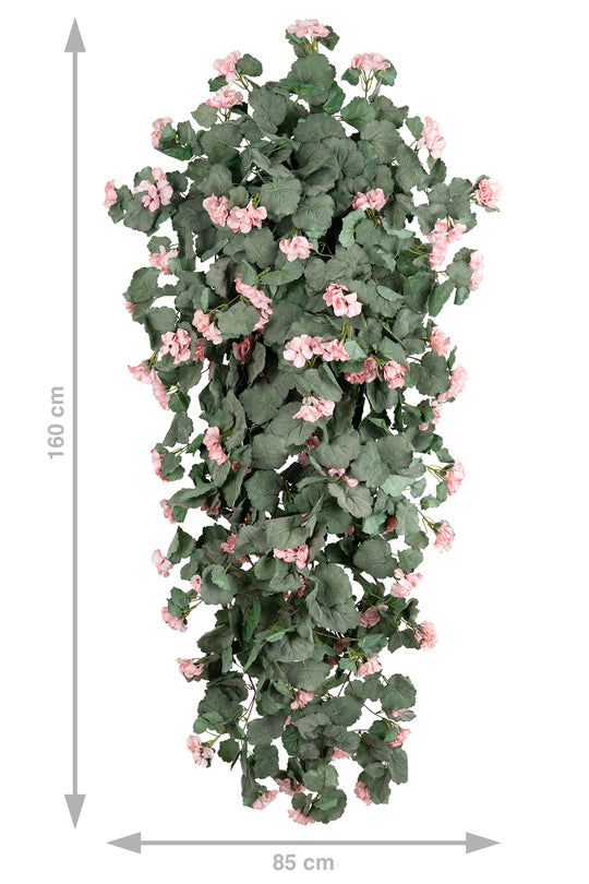 Muscata artificiala curgatoare 180 cm cu 850 frunze si 125 flori roz deschis