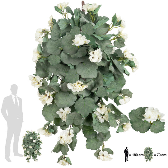 Muscata artificiala curgatoare 70 cm cu 202 frunze si 30 flori albe