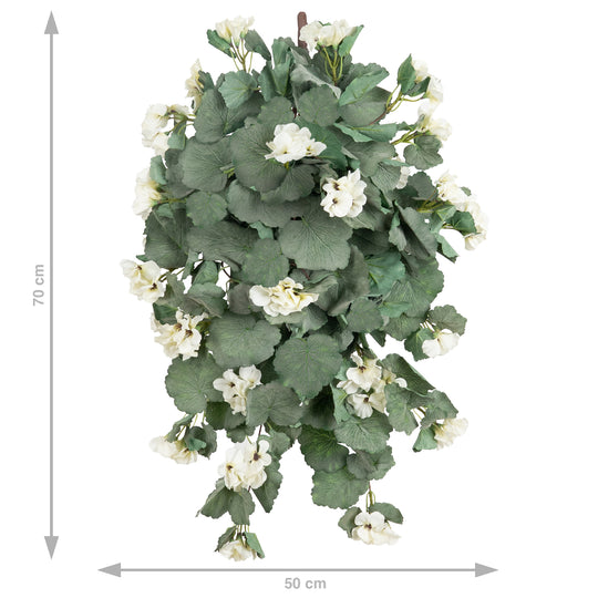 Muscata artificiala curgatoare 70 cm cu 202 frunze si 30 flori albe