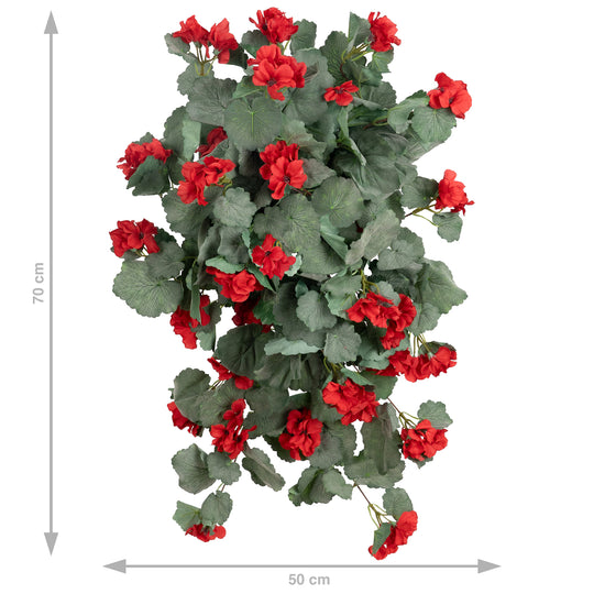 Muscata artificiala curgatoare 70 cm cu 202 frunze si 30 flori rosii