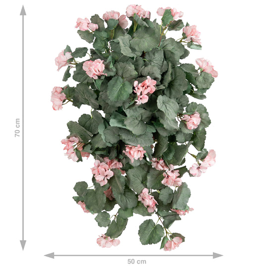 Muscata artificiala curgatoare 70 cm cu 202 frunze si 30 flori roz deschis